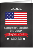 Custom Name Chalkboard Eagle Scout Congratulations card