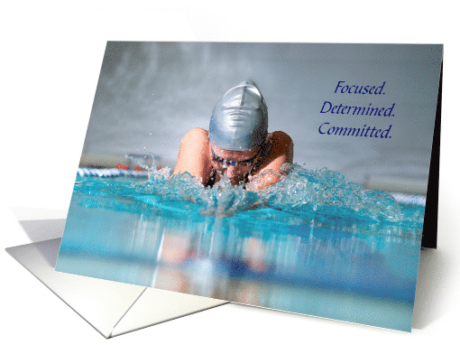 Thanks Womens Swim Coach Focused Swimmer card (1364858)