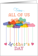From All of Us Cute Mothers Day Rainbow Clouds and Hearts card