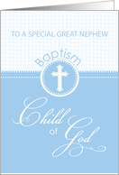 Great Nephew Baptism Congratulations Blue Child of God card