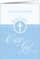 Nephew Baptism Congratulations Blue Child of God card