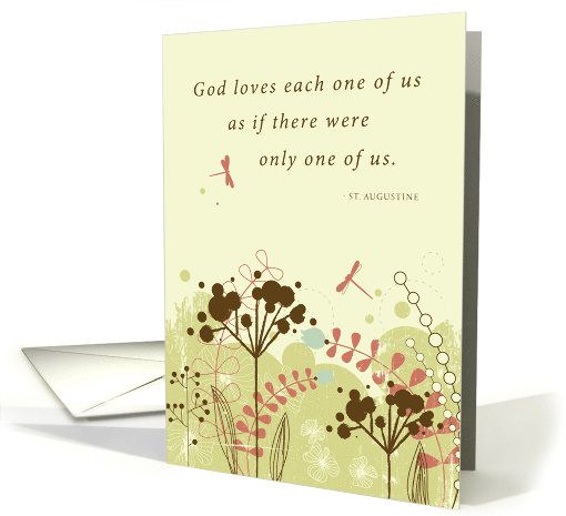 Thinking of You Religious Wild Flowers and Dragonfly card (1366974)