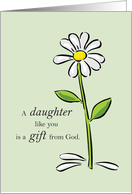 Daughter Birthday Religious Green Daisy Flower Appreciation Thank God card