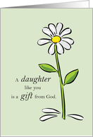 Daughter Thank You Religious Green Daisy Flower Appreciation Thank God card