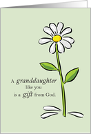 Granddaughter Birthday Religious Green Daisy Flower Appreciation card