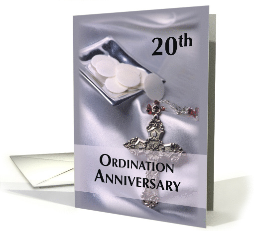 20th Ordination Anniversary Invitation Hosts and Cross card (1367296)