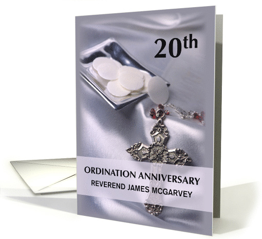 20th Ordination Anniversary Invitation Custom Name Personalized card