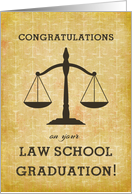 Law School Graduation Congratulations Scale of Justice card