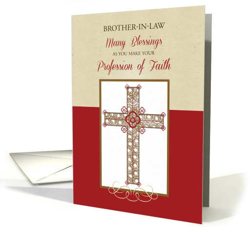 Brother in Law RCIA Blessings on Profession of Faith Cross on Red card