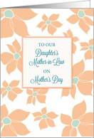 Daughters Mother in Law on Mothers Day Peach Flowers card