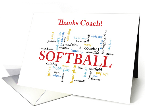 Thanks Softball Coach Words From Group Team Red card (1374372)
