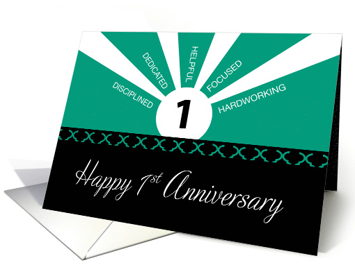 Business 1st Year Employee Anniversary Green Black card (1380724)