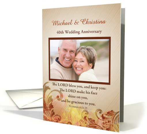 Custom Name Year Photo 40th Wedding Anniversary Religious... (1381830)