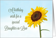 Daughter in Law Religious Sunflower Birthday card