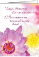 Granddaughter Birthday Pink Yellow Flowers Religious card