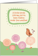 Religious Feel Better Cute Bird on Whimsical Flowers card