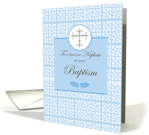 Nephew Baptism Blue with Lace and Cross card (1389696)