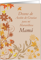 Thanksgiving Wishes in Spanish to Mother with Flowers Madre card