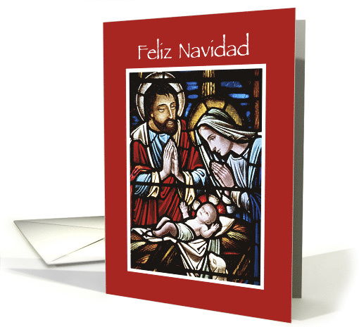 Christmas with Holy Family in Spanish Stained Glass... (1390006)