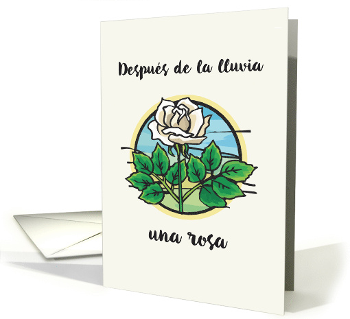 Encouragement in Spanish with Pink Rose nimo con Rosa card (1390032)