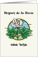 Encouragement in Spanish with Pink Rose nimo con Rosa card