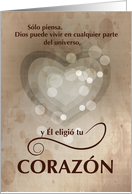 Religious Encouragement in Spanish with Heart Animo con Corazon card