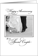 Wedding Anniversary Congratulations Elegant Black and White card