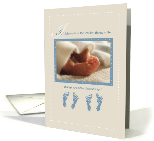 Twin Boys Baby Feet Shower Congratulations card (1395668)