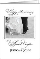 Custom Name Wedding Anniversary Congratulations Black White Elegant card