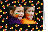 Halloween Candy Corn Custom Photo Card Personalize card