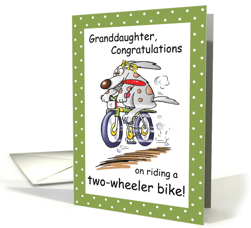 Granddaughter Congratulations on Riding Bike Rabbit card (1398112)
