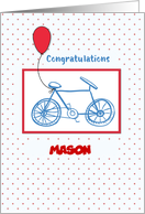 Congratulations on Learning to Ride Bike Custom Personalized Name card