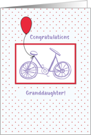 Congratulations on Learning to Ride Bike Granddaughter card