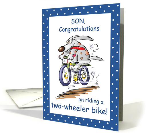 Son Congratulations on Riding Bike Funny Rabbit card (1398198)