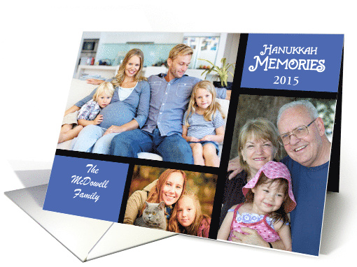 Hanukkah 3 Photo Memories Customizable Name and Year card (1398594)