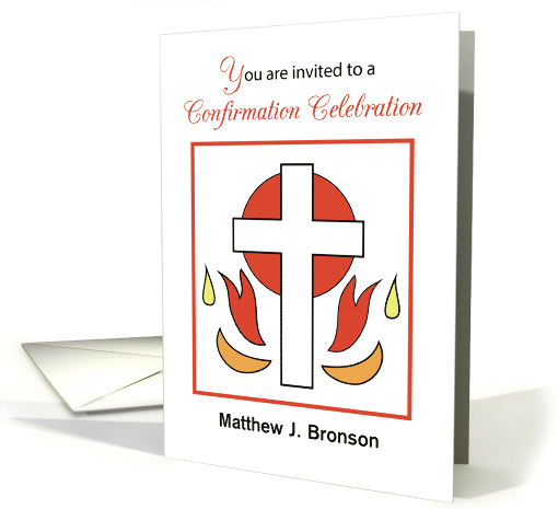 Customizable Name Invitation Cross Fire Confirmation card (1398764)