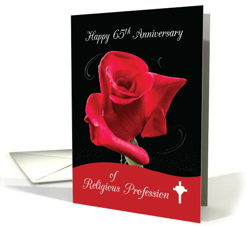 65th Anniversary of Religious Profession Nun Congratulations Rose card