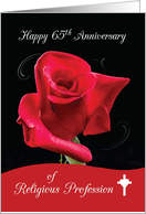 65th Anniversary of Religious Profession Nun Congratulations Rose card