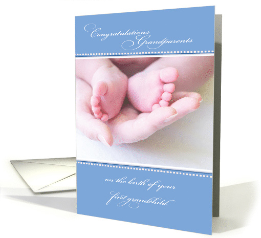 New First Time Grandparents Grandchild Blue Congratulations card