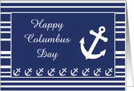 Columbus Day Nautical Anchor and Stripes card