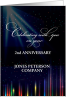 Custom Year Company Name Employee Anniversary Sky Black Congratulation card