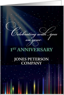 1st Employee Anniversary Sky Black Congratulate Thank You card