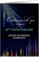 20th Employee Anniversary Sky Black Congratulate Thank You card