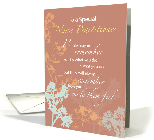 Thanks Nurse Practitioner Week Brown Wildflowers Teal Orange card