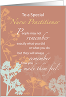 Thanks Nurse Practitioner Week Brown Wildflowers Teal Orange card