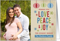 Love Peace Joy Christmas Custom Photo card
