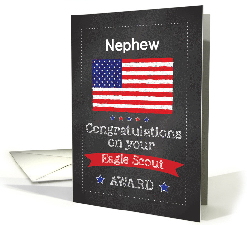 Custom Relationship Nephew Eagle Scout Congratulations Chalkboard card