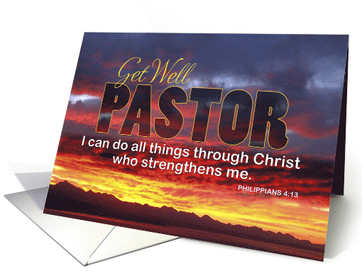Pastor Get Well Scripture Sunset card (1406878)