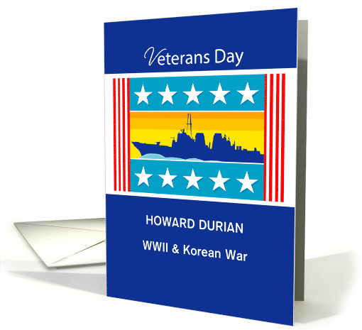 Custom Personalized Veterans Day Navy Ship Patriotic card (1408804)