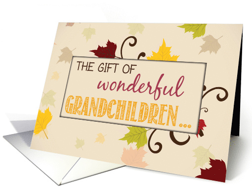 Thanksgiving Gift of Grandchildren Fall Leaves card (1409300)
